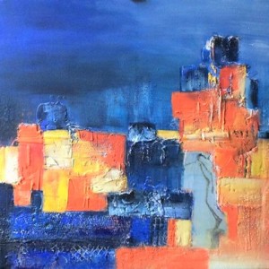 acryl technique mixte 80x80 - Vendu